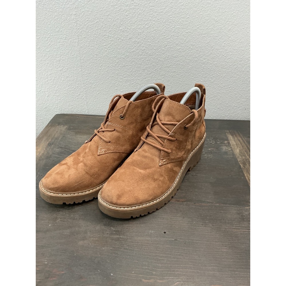 White Mountain Auburn Suede Chukka Lace Up Ankle Boots Tan Brown Size 8.5